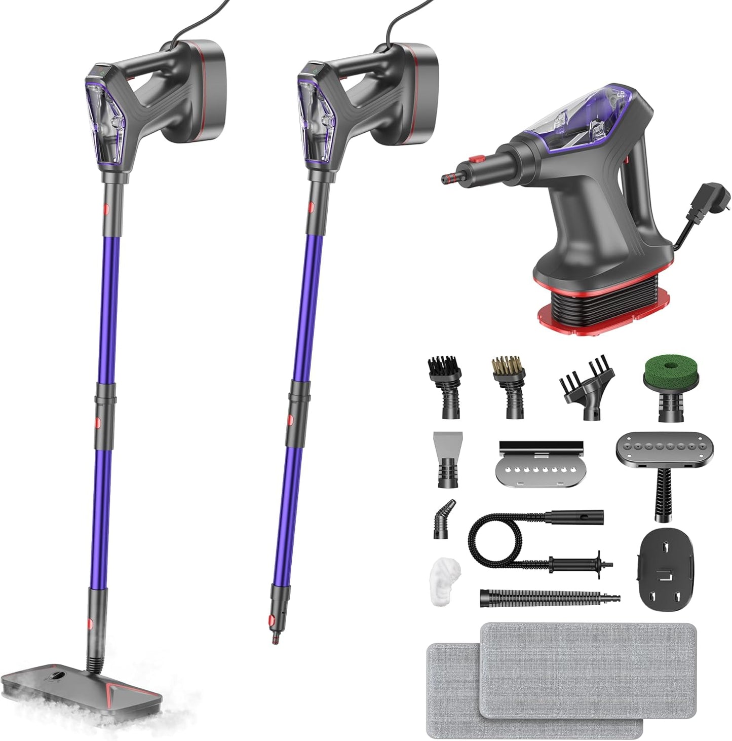 Steam Mop for Floor Cleaning, Heavy Duty All-in-One Steam Cleaner for Home with Detachable Handheld Steamer, for Hardwood, Tile, Walls, Grout, Windows, Furniture and Decks