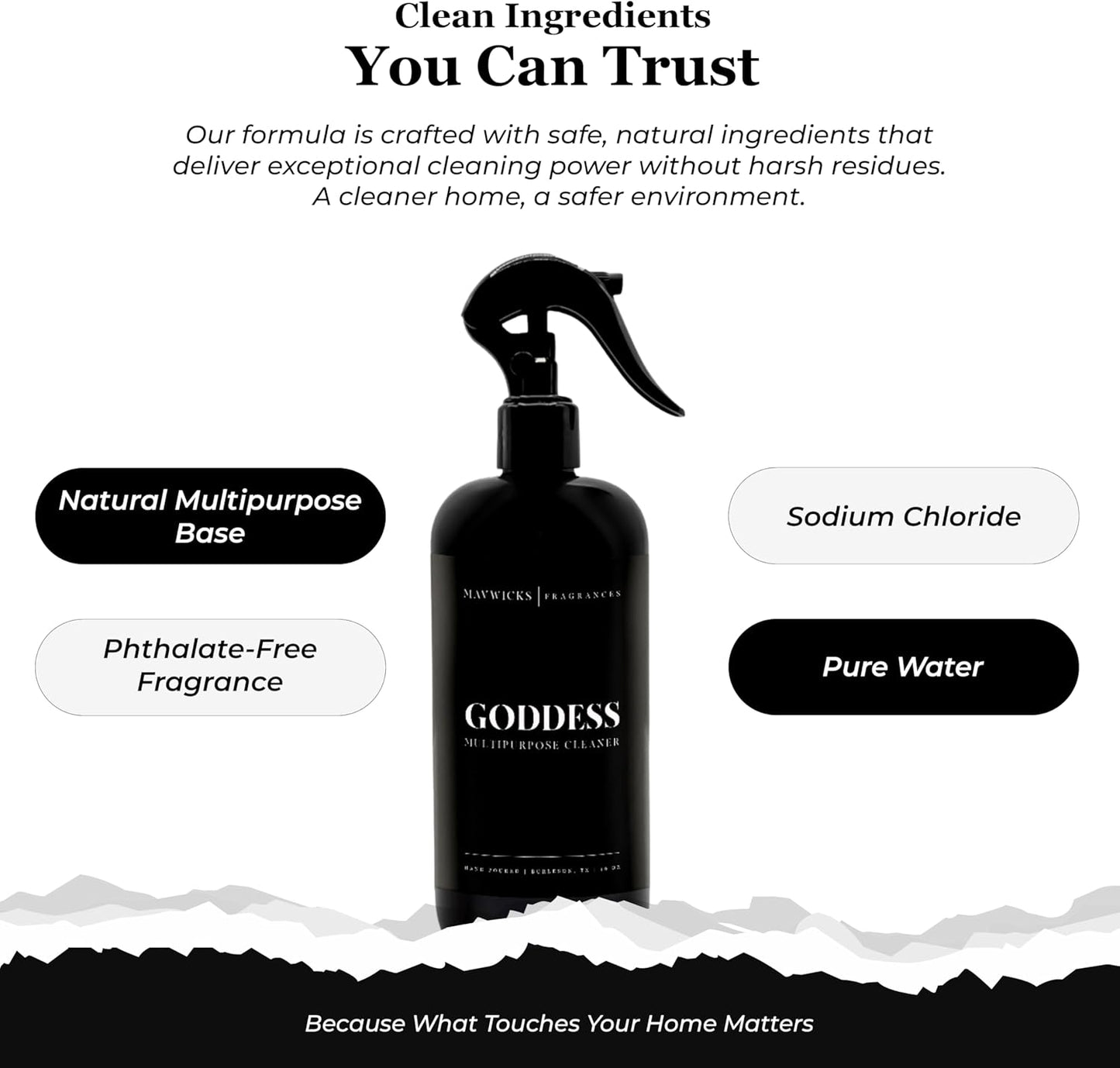 Mavwicks Fragrances All Purpose Cleaner Spray (Goddess) 16 Oz – Multipurpose Surface Cleaning Spray for Kitchen, Bathroom, Floors and Counters, Home and Office, Natural and Non-Toxic