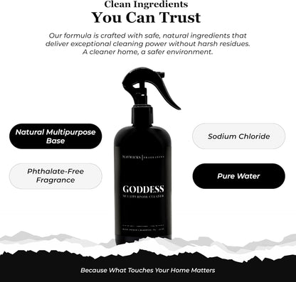Mavwicks Fragrances All Purpose Cleaner Spray (Goddess) 16 Oz – Multipurpose Surface Cleaning Spray for Kitchen, Bathroom, Floors and Counters, Home and Office, Natural and Non-Toxic