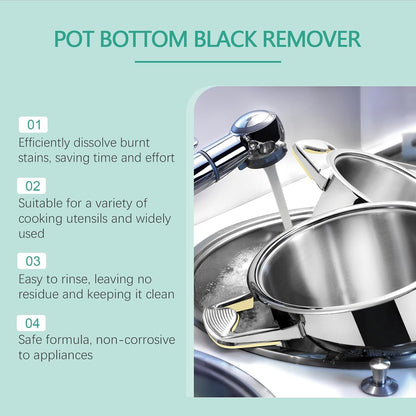 Liquid Pot and Pan Cleaner for Burnt On Food & Grease, Tough Stove Top and Cookware Cleaner, Removes Stubborn Stains on Stainless Steel, Cast Iron, Copper Pots - 5 fl oz