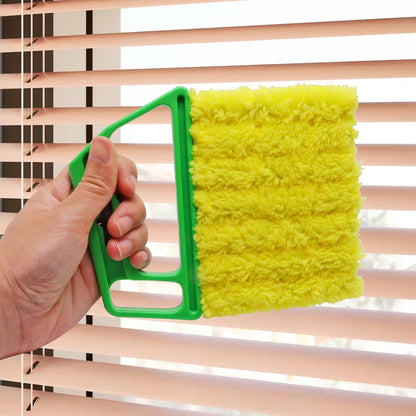 4pcs Blind Cleaner Duster Tool, Blind Duster for Vinyl Blinds Window Venetian 7 Finger Dusting Cleaner Brush for Window, Air Conditione Dust Dirt (Blue & Green)