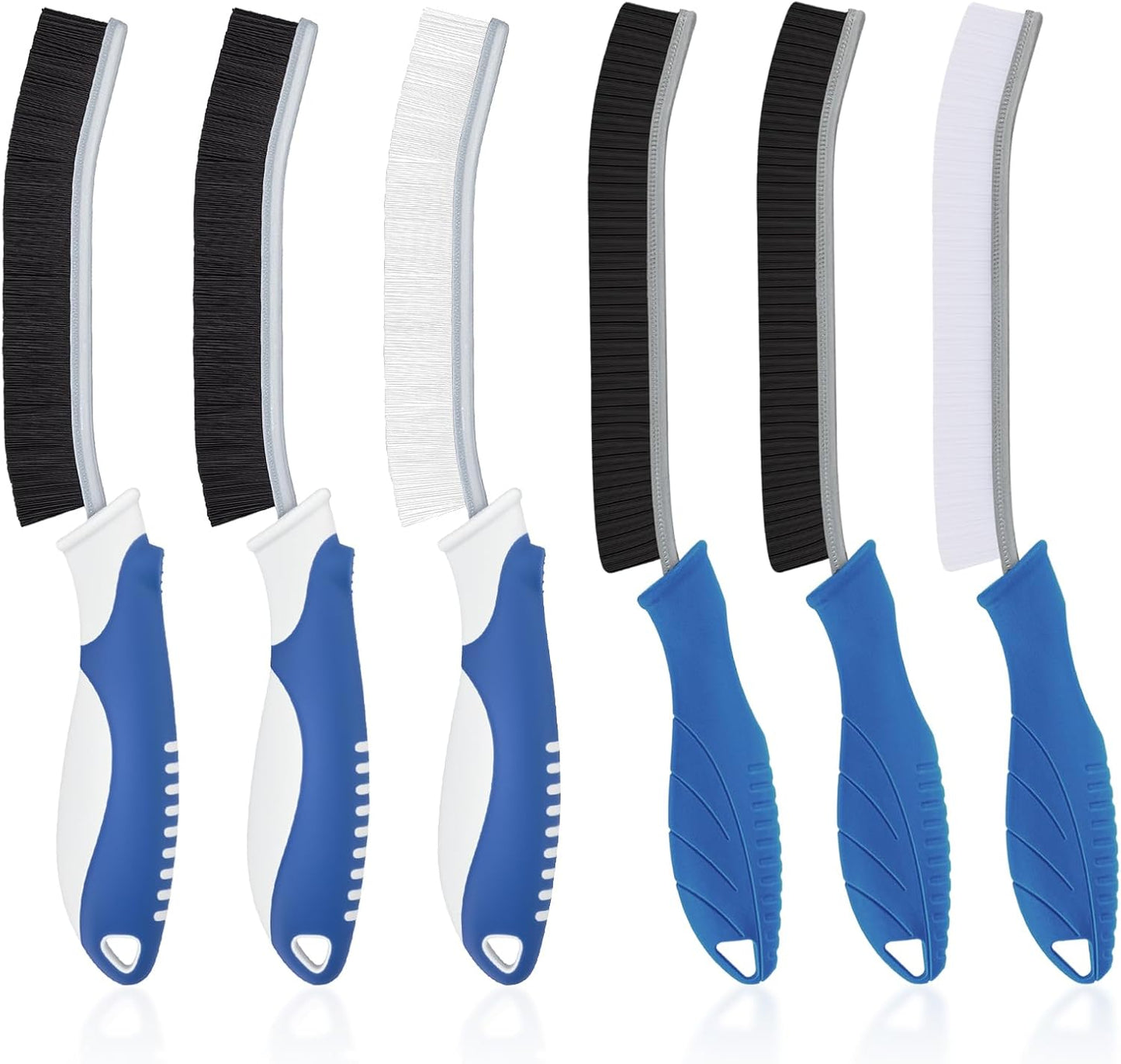 TQRR Cleaning Brush-Hard Crevice Cleaning Brushes, Multifunctional Window Groove Brushes, Grout Brush, Cleaning Tool for Bathroom, Kitchen, Toilet, Tile, Sink, Home (6, Black)