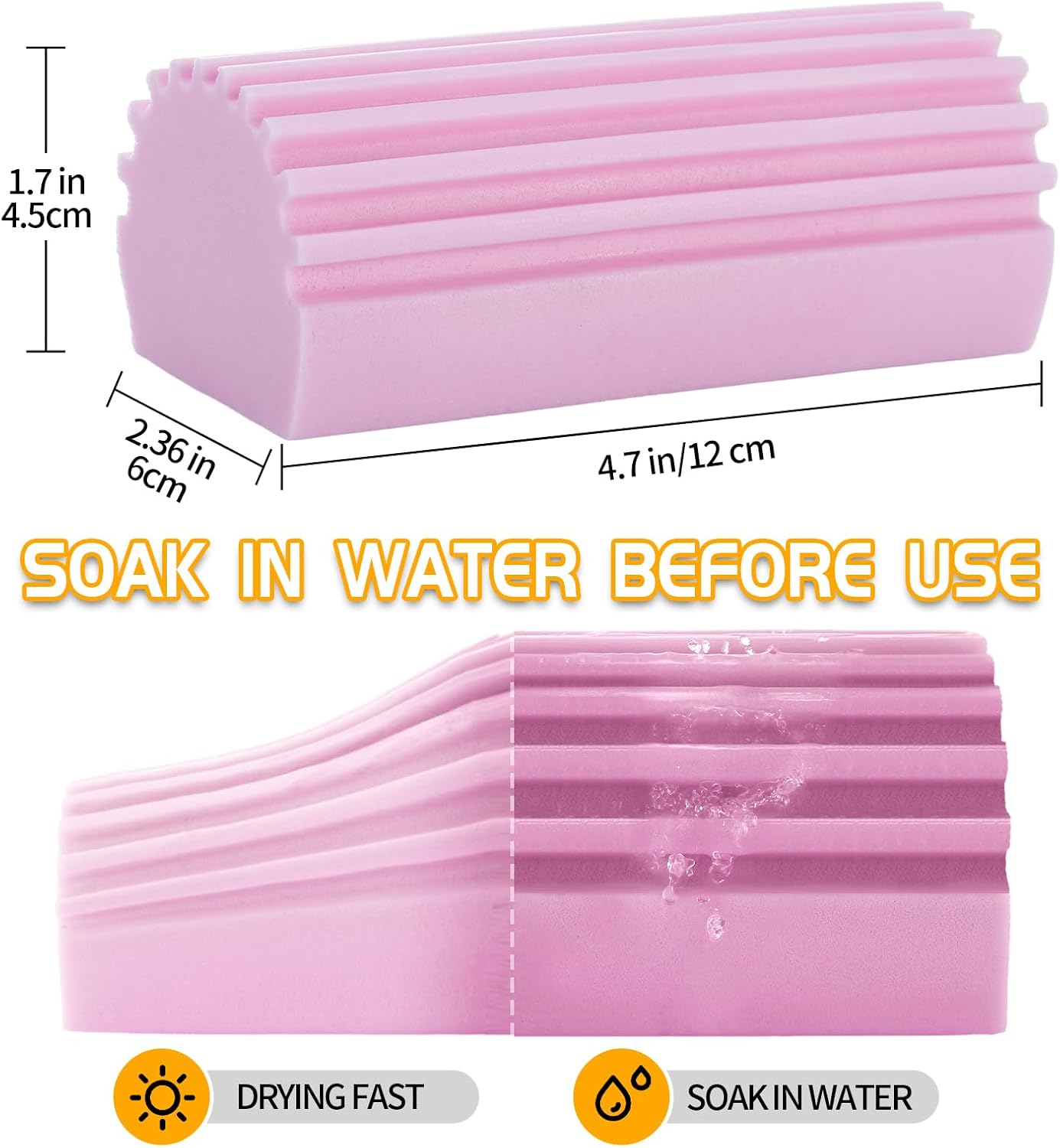 COBETE Damp Clean Duster Sponge,4pack Magic Sponge Eraser,Reusable Damp Dusting Sponge Household Cleaning for Blinds, Glass, Baseboards,Radiators,Window Track Grooves(Multi Color)