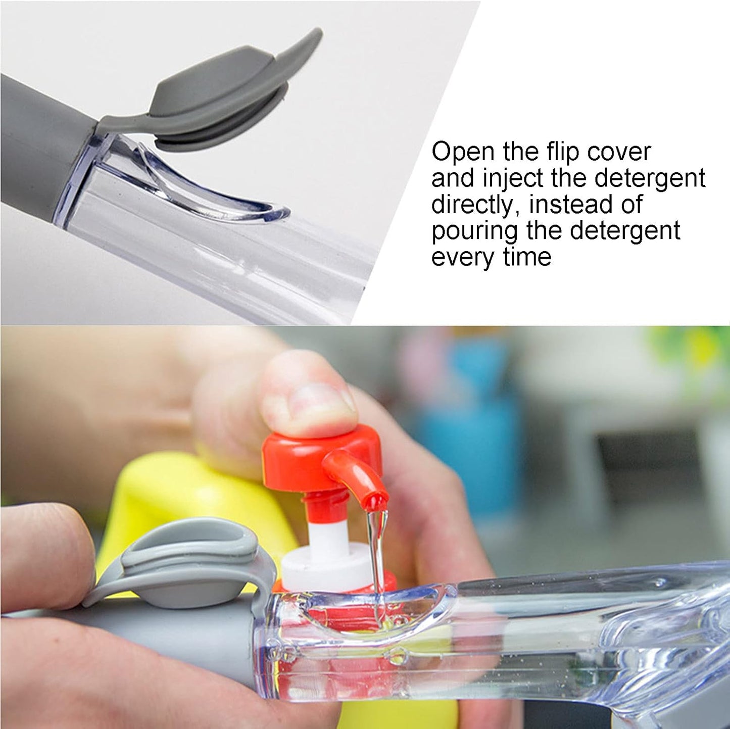 Soap Dispensing Dish Brush, Sink Dish Scrubber with Handle Hanging Replacement