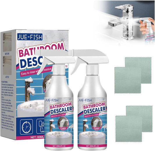 Compensai 2Pcs Stubborn Stains Cleaner,Limescale Cleaner,Bathroom Foam Cleaner Spray,Bathroom Descaler Cleaner,All-Purpose Bathrooms Descaler Foam Spray