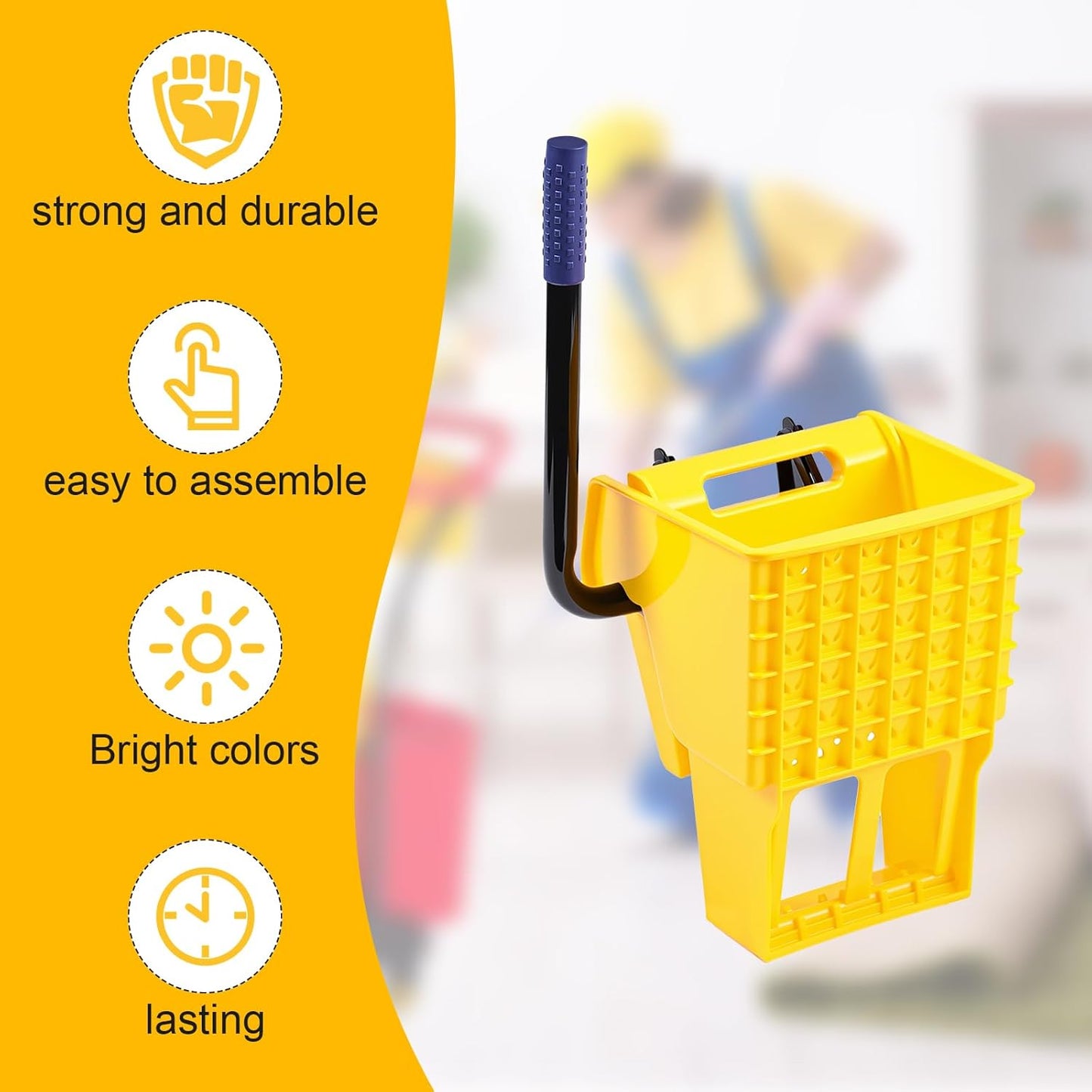 Sasylvia Yellow Mop Wringer Replacement Down Press Mop Bucket Wringer Industrial Cleaning Accessories for Commercial Floor Mopping Buckets Restaurant Supplies, 26quart or 33 Quart(Down Press)