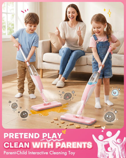 Toddler Spray Mop-Montessori Toys Mini Size Cleaning Mini Mop that Really Spray -Kid Pretend Play Toys Gift for Toddlers Girls Boys