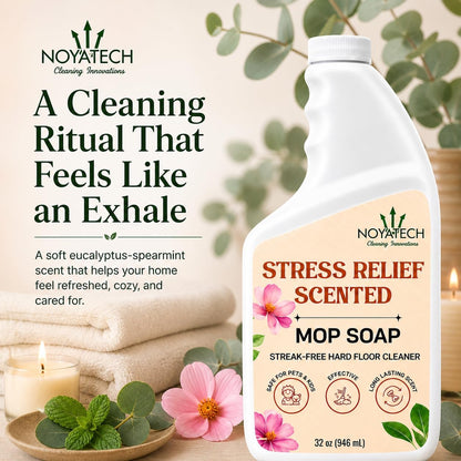 NOYATECH Scented Mop Soap – Stress Relief Aromatherapy Floor Cleaner Concentrate | Non-Toxic, Pet Safe, No Residue | Safe for Hardwood, Tile, Marble, Stone & Grout | All Mop Types | Made in USA