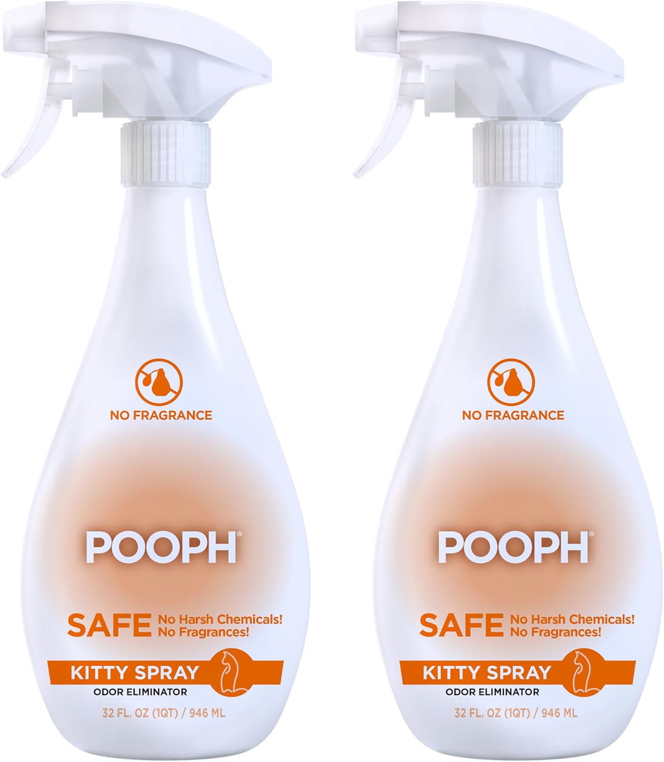 POOPH Kitty Odor Eliminator Spray 32oz Fragrance Free Cat Odor Remover for Urine Poop Pee Litter Box Deodorizer for Furniture Bedding and Carpet