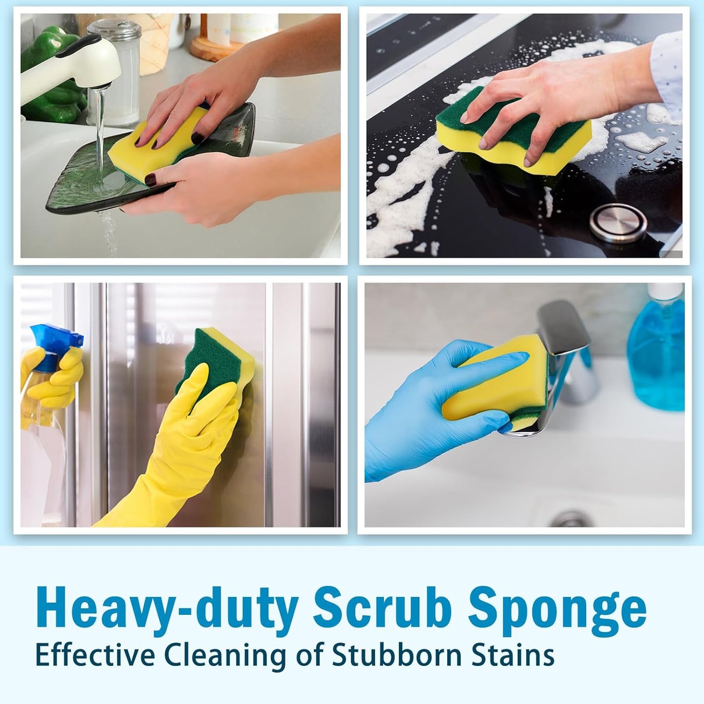AIDEA Sponges Kitchen, XL Heavy Duty Dish Sponge, Cleaning Dish Scrubber Sponge for Home and Kitchen, Extra Large Cleaning Supplies for Pots, Pans, 24 Pack