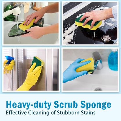 AIDEA Sponges Kitchen, 24 Pack Heavy Duty Dish Sponge, Cleaning Dish Scrubber Sponge for Home and Kitchen, Stink-Free Cleaning Supplies for Pots, Pans