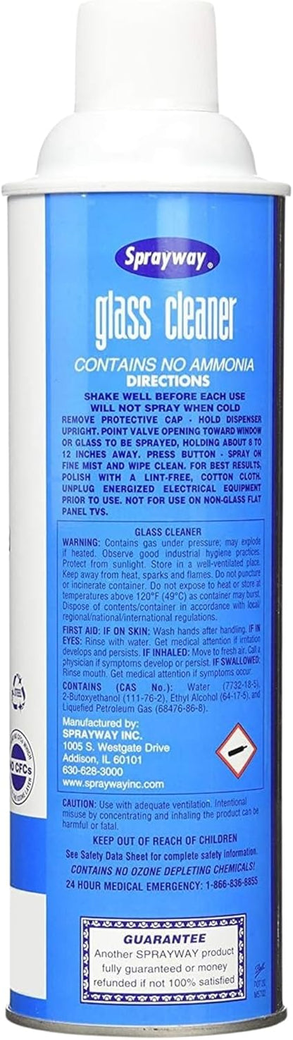 Sprayway Glass Cleaner with Foaming Spray for a Streak-Free Shine for Home and Automotive Use, 19 oz., Pack of 12