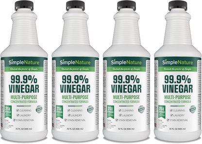 SimpleNature 45% Vinegar (1 Gallon) - Highly Concentrated Vinegar for Heavy-Duty Cleaning Power for Home & Patio, Limescale Removal & DIY Formulas - Dilutes Easily - Free of Dyes or Fragrance