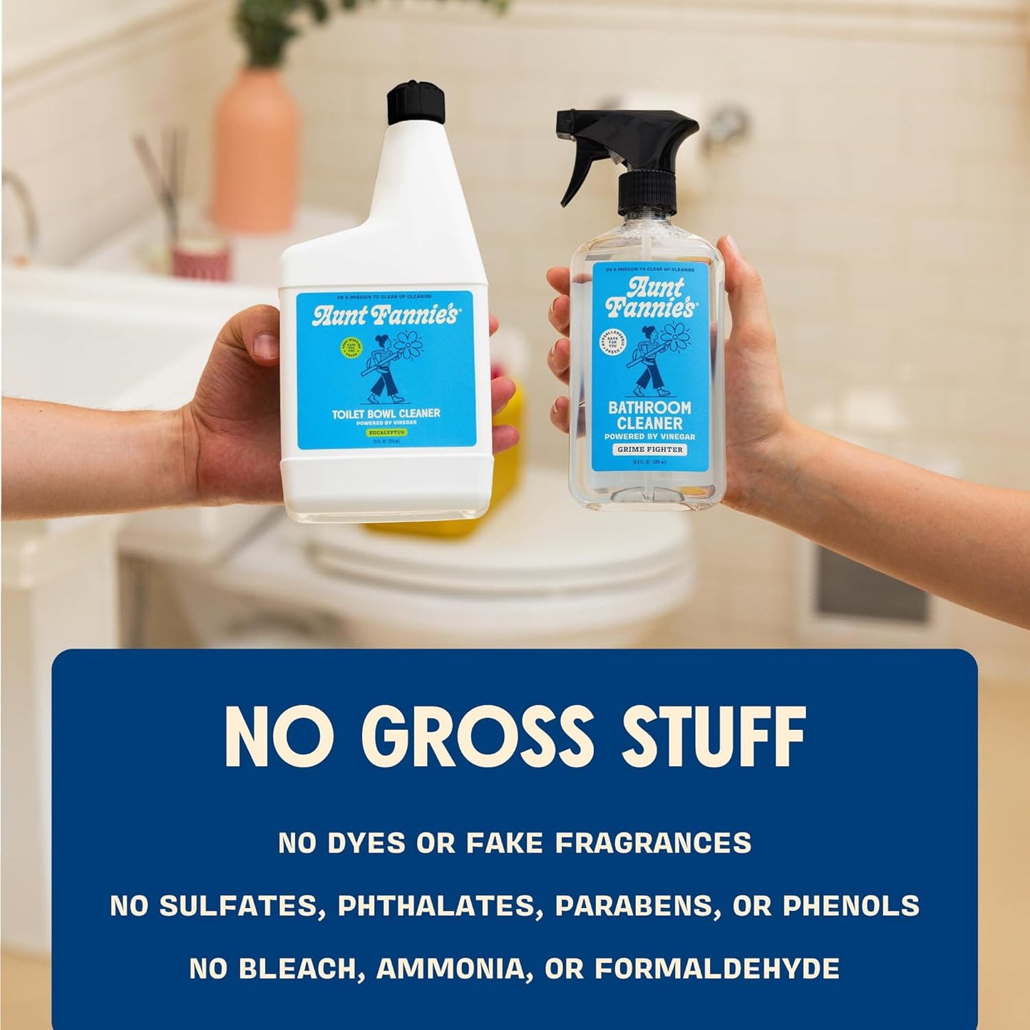 Aunt Fannie's All Purpose Bathroom Cleaner Vinegar Spray for Shower, Tub, Toilet, Tile, Sink and Fixtures, 16.9 Ounces (Pack of 1)