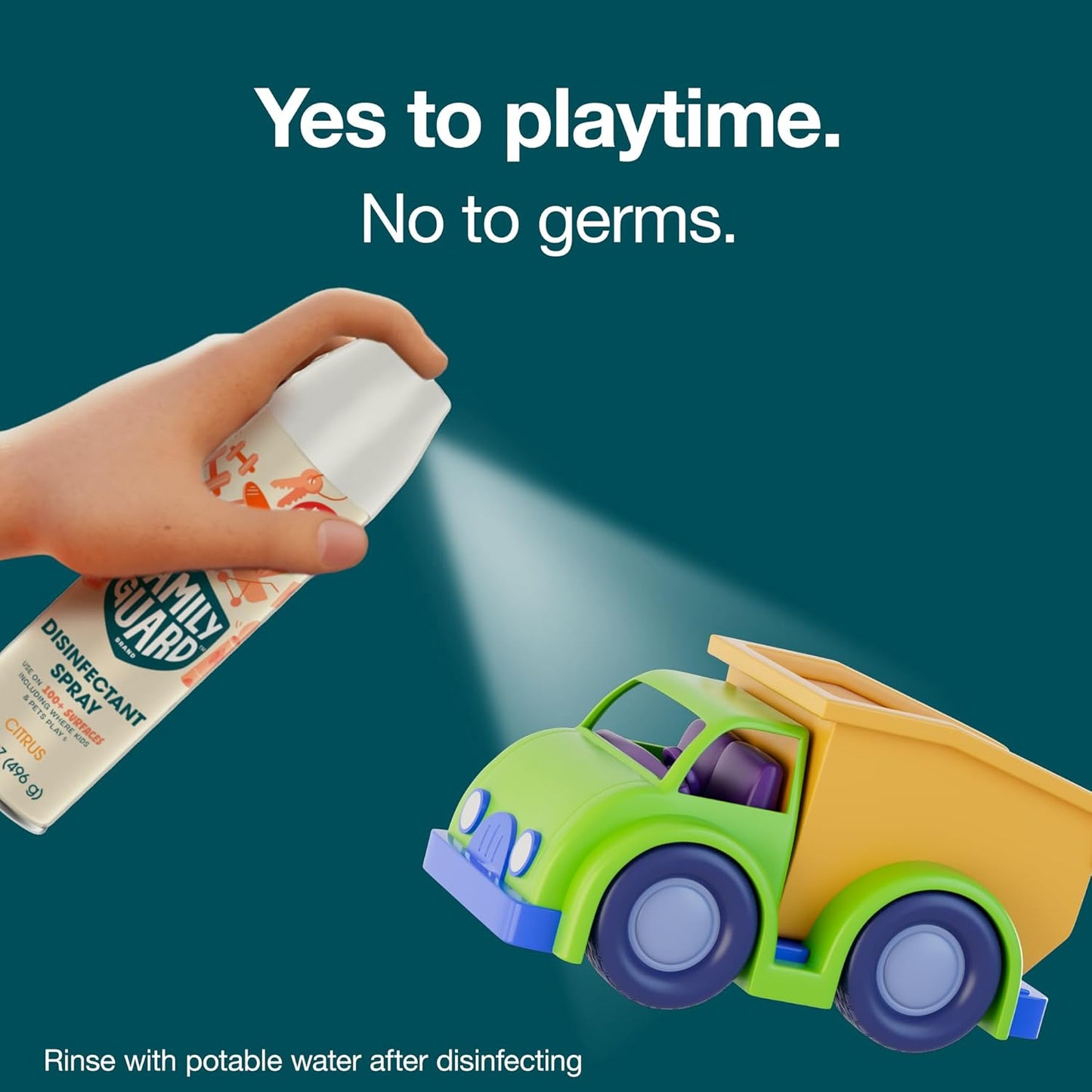 FamilyGuard Disinfectant Spray Aerosol, Antibacterial & Sanitizing Spray, Use on 100+ surfaces including where kids & pets play, Citrus Scent, 17.5 oz (Pack of 1)