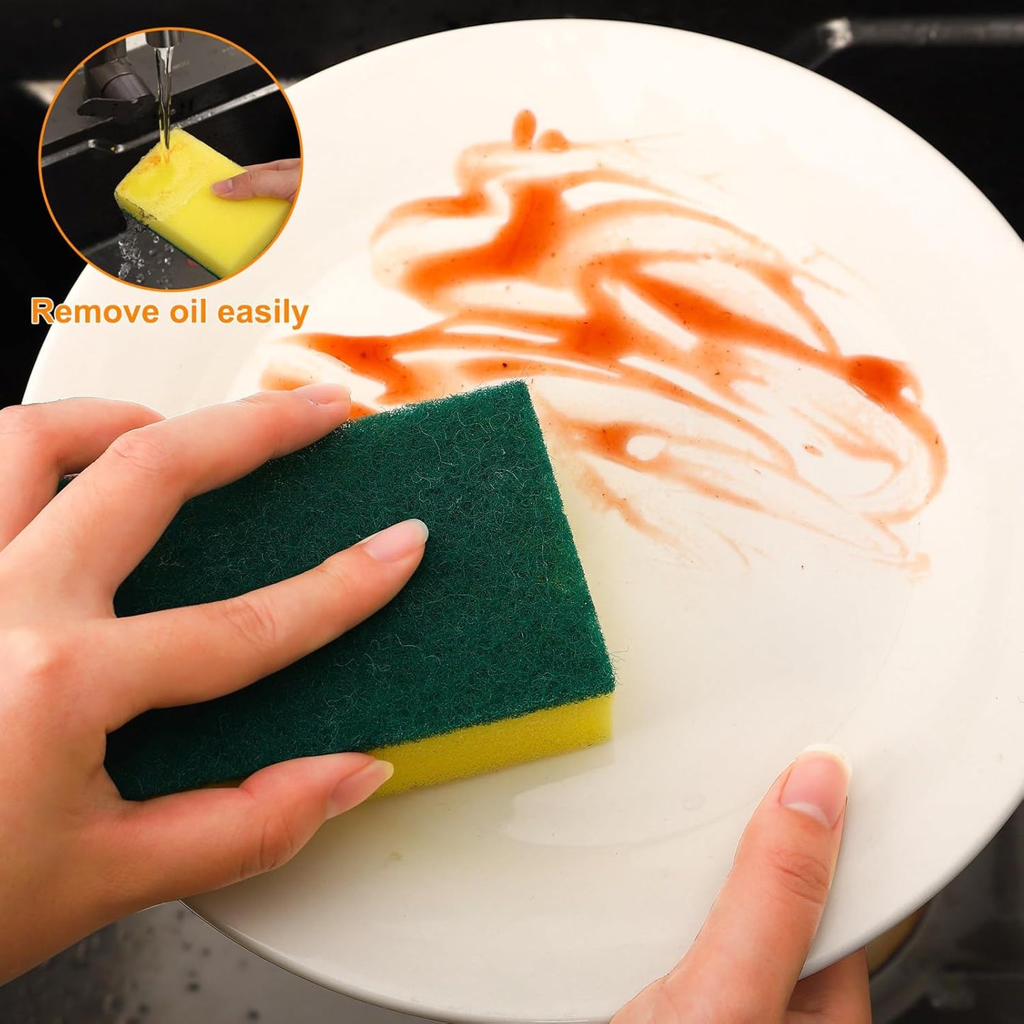 50 Pcs Individually Wrapped Sponges, Uncompressed Non Scratch Scrouing Sponges for Household Cleaning Dishes Kitchen Airbnb Apartment Car Bike Gray