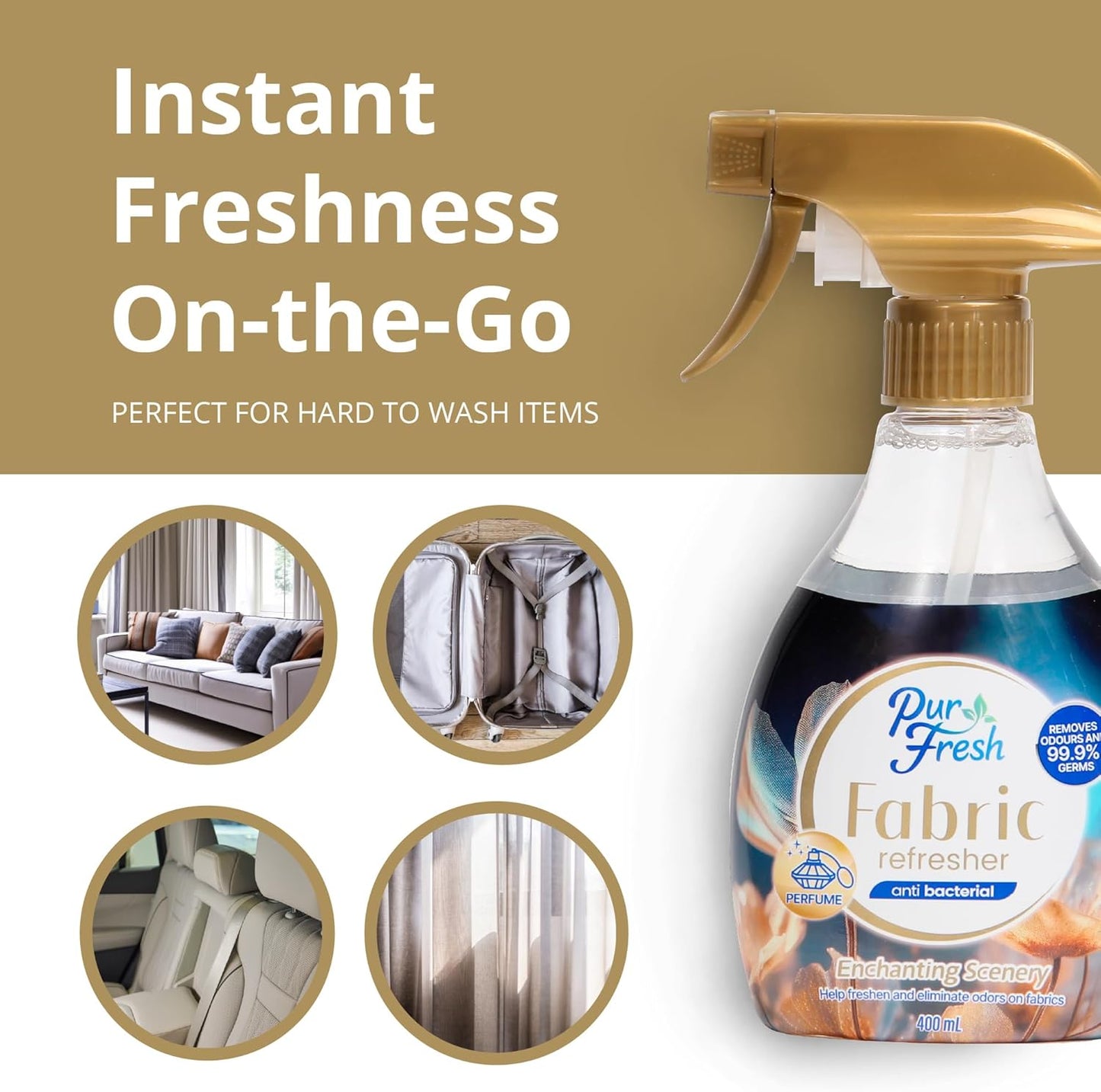 Fabric Refresher Spray - Enchanting Scenery - Wrinkle Release Spray & Fabric Softener Alternative - Odor Eliminator Deodorizer Spray for Clothes, Bedding and Home Use