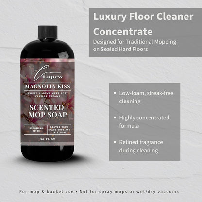 Lapew Santal Scented Mop Soap - Luxury Floor Cleaner Concentrate for Mopping Tile, Laminate, Vinyl & Hardwood | Streak-Free, Low-Foam | 36 oz - Colors C
