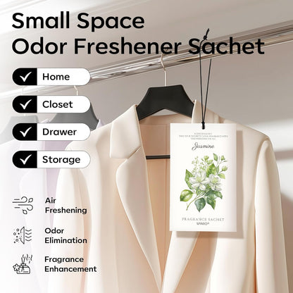 MYARO 12 Pack Fresh Linen Scented Sachets for Drawer, Closet & Car Air Freshener Bags | Odor Eliminator & Fabric Refresher | Crisp, Clean Home Fragrance Gift Set