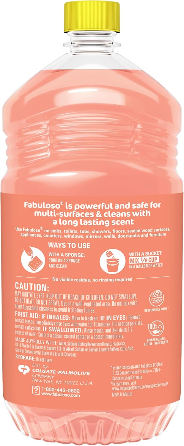 Fabuloso Multi-Purpose Cleaner & Floor Cleaner, 2X Concentrated, Lavender Scent, 56 fluid ounces