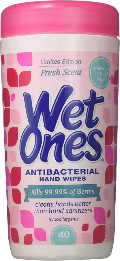 Wet Ones Antibacterial Hand Wipes, Tropical Splash Wipes, Antibacterial Wipes, Hand Sanitizer Wipes, Wet Ones Wipes, 40ct Canister