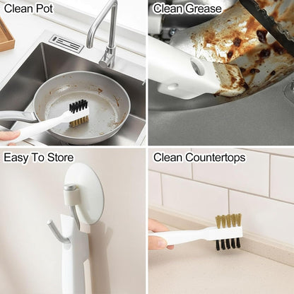 Ymapinc Gas Stove Top Cleaner Set - Kitchen Cleaning Scrub Brush with Cooktop Scraper + Scraper Tool, Household Cleaning Tools & Scrubber for Range Hood Grease Grime