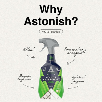 Astonish Apple Burst Household Cleaner - Shower Curtain, Shower Door, Bathroom Tiles - Hard Water Stains, Rust & Calcium Bathroom Cleaner - No Scrub, Cruelty Free Cleaning Supplies, 750ml Bottle
