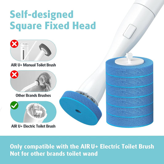 20 Count Electric Toilet Refill Pads, Disposable Toilet Brush Heads Refills for Bathroom Cleaning, Only Compatible with AIR U+ Electric Brush