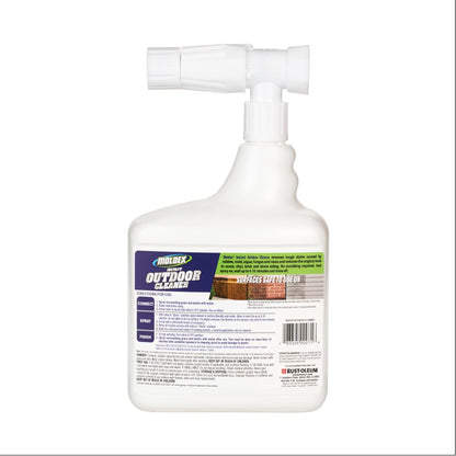 Moldex® Instant Outdoor Cleaner with Bleach and Hose End, 64 oz – Fast Acting Spray for Mold and Mildew Stains on Siding, Decks, Fences and Exterior Surfaces