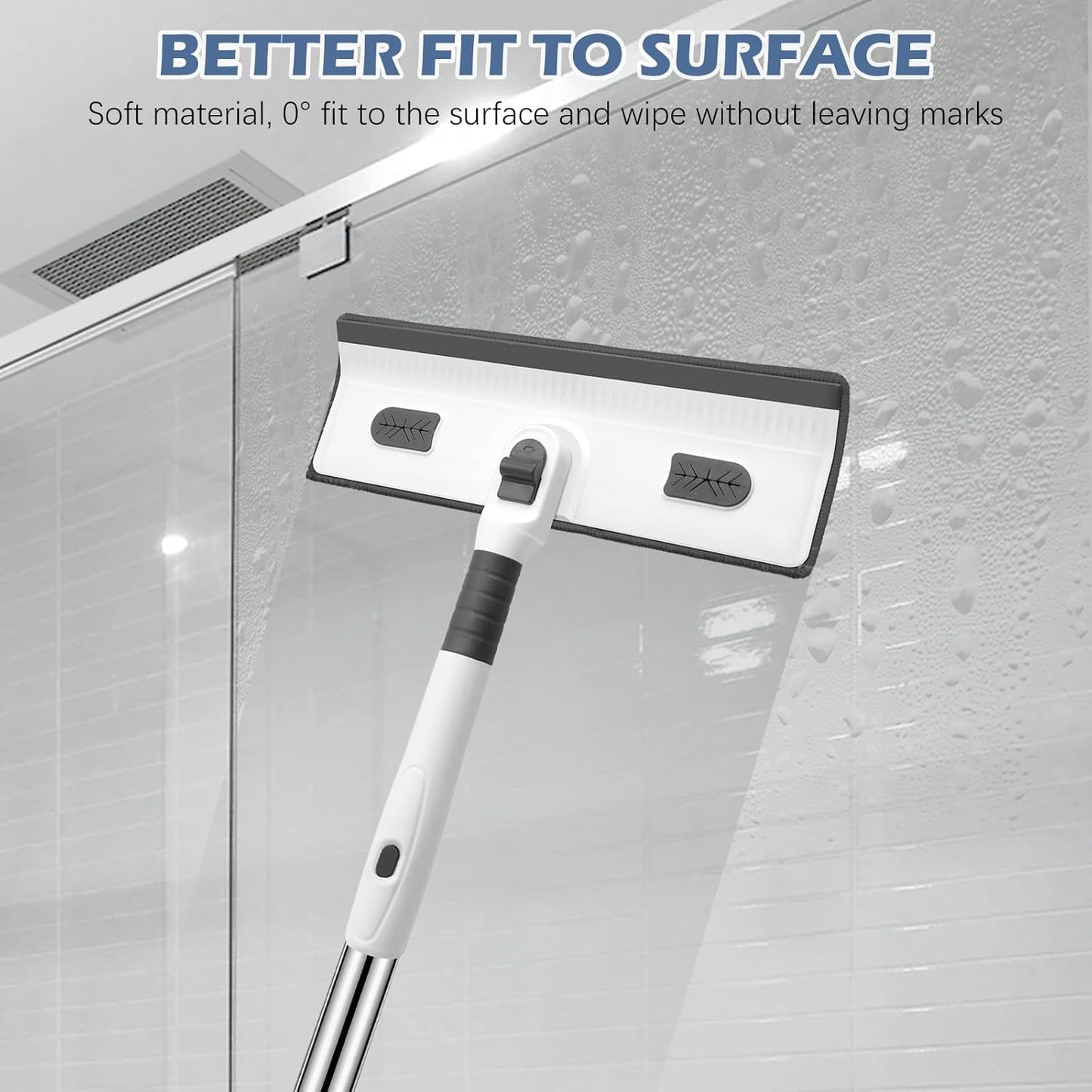 SetSail Tile Tub Scrubber Brush 3-in-1 Shower Scrubber with 52-inch Adjustable Long Handle Shower Cleaner Brush and 3 Detachable Replacement Brush Heads for Cleaning Bathroom Kitchen Walls Tub Tile