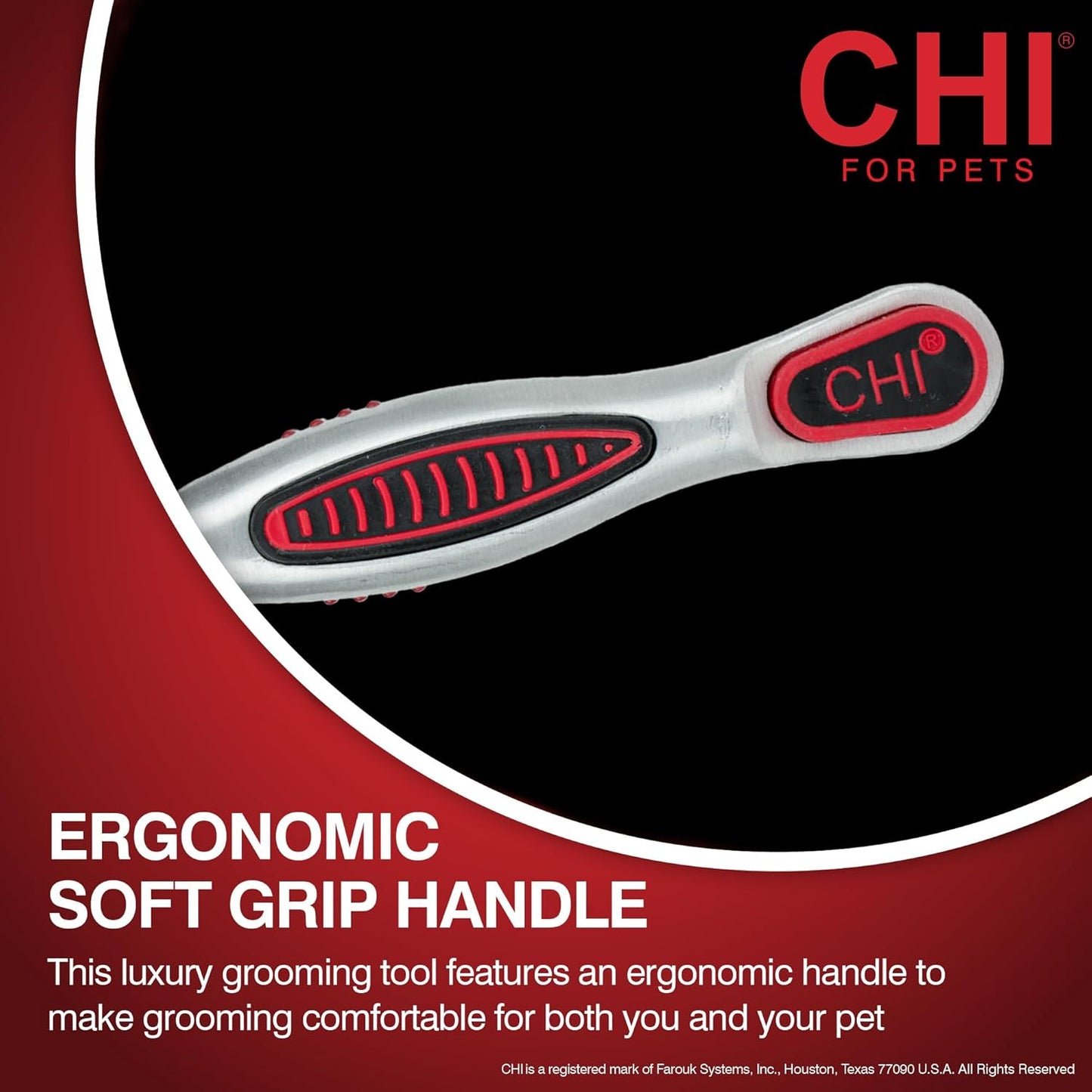 CHI for Dogs Rubber Fur Accumulator Brush, Dog Grooming Tool for Removing Loose Hair and Lint from Coats Furniture Clothing and Car Seats, Flexible Rubber Bristles, Easy Clean Grooming Brush