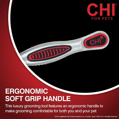CHI for Dogs Rubber Fur Accumulator Brush, Dog Grooming Tool for Removing Loose Hair and Lint from Coats Furniture Clothing and Car Seats, Flexible Rubber Bristles, Easy Clean Grooming Brush