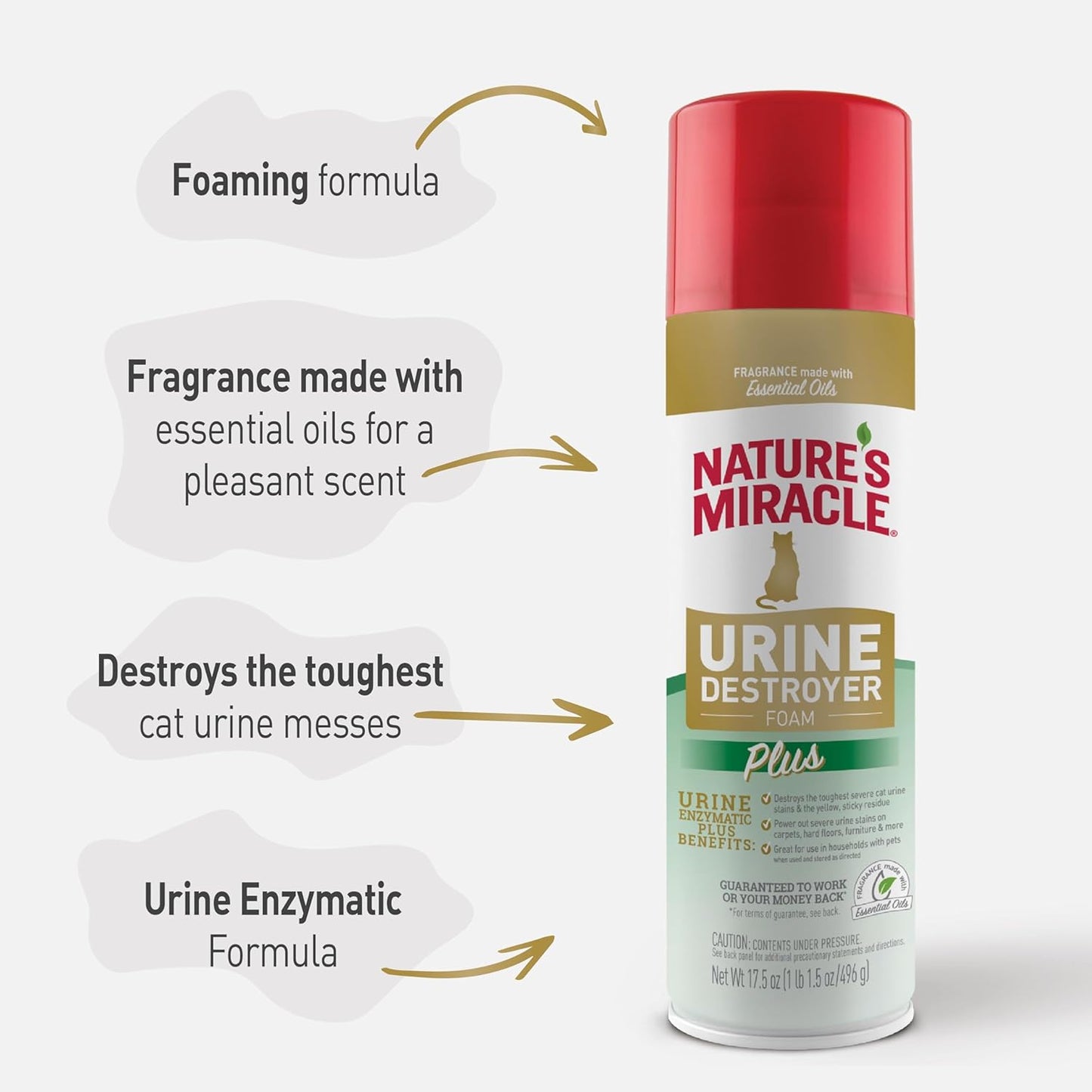 Nature's Miracle Urine Destroyer Plus for Dogs, Enzymatic Formula for Severe Dog Urine Stains, 32 oz