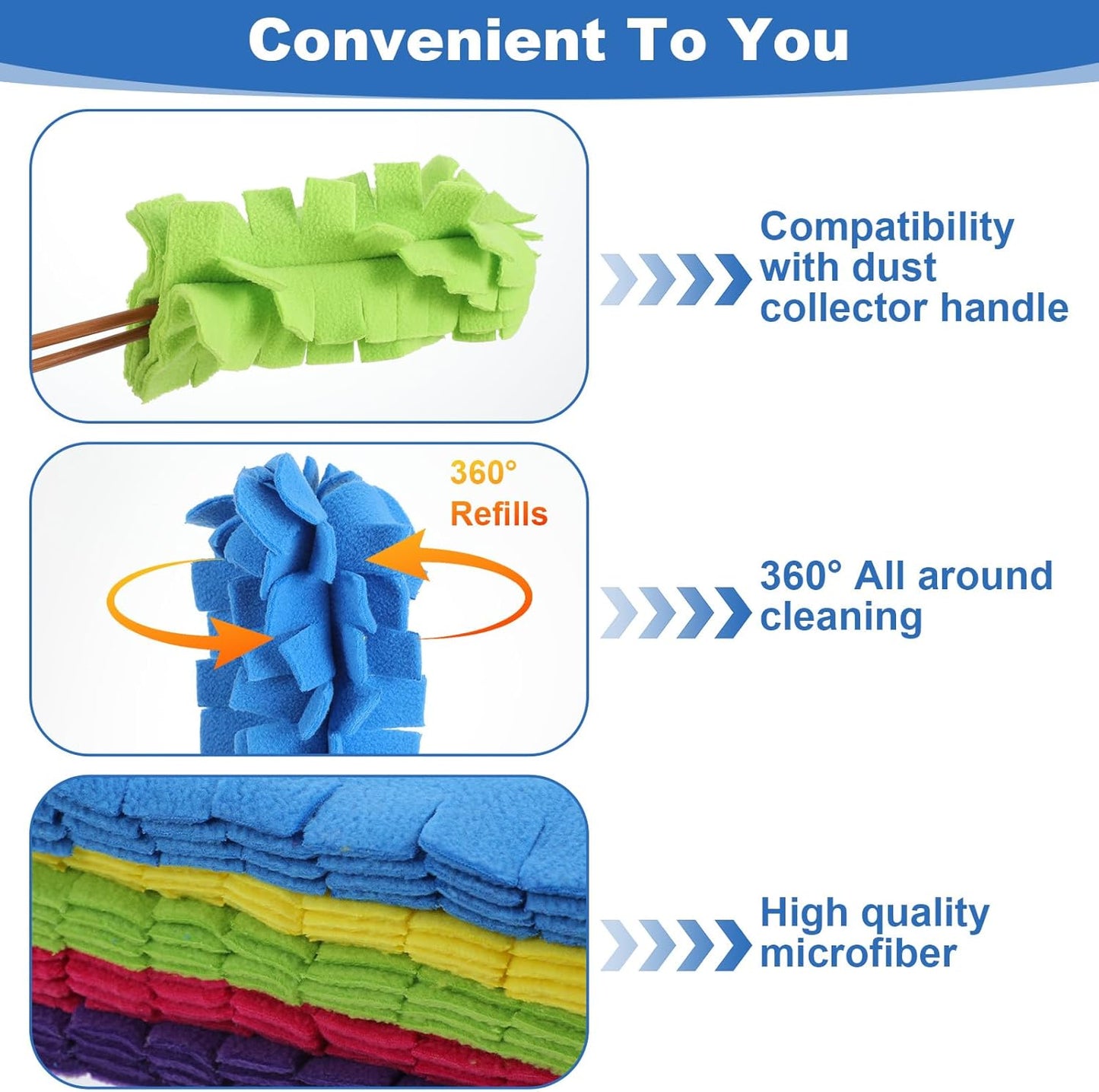 20 Pcs Duster Refill Reusable Fleece Duster Refills Feather Flat Dusters Multi Surface Washable Cleaning Pads Tools for Blinds Ceiling Fan Hardwoods Window Furniture Car