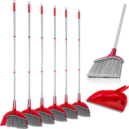 3 Pcs Broom and Dustpan Set 54 Inch Indoor Broom with Dust Pan Combo Set for Home Angle Broom and Dust Pan Kitchen Broom for Floor Cleaning
