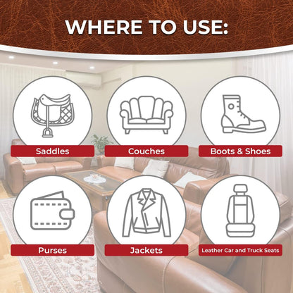 Leather Better Natural Leather Furniture Conditioner - for Boots, Shoes, Purses, Car Seats, Jackets, and Couches/Restore Moisture and Prevent Cracking / 10.04 oz