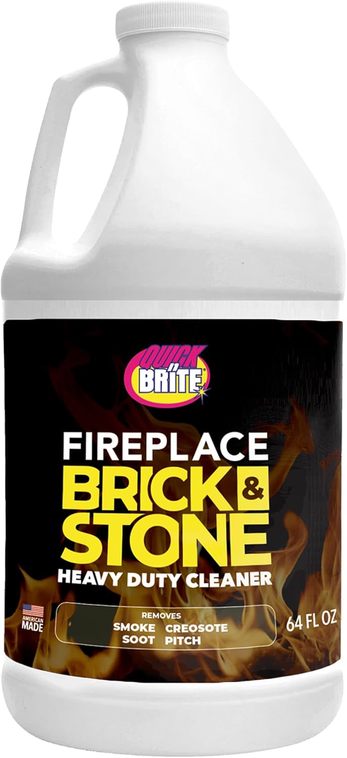 Quick 'n Brite Fireplace Gel Cleaner for Brick, Stone, Rock, Tile, and Marble, Nonabrasive Fireplace Cleaner, Made in the USA, 16 oz
