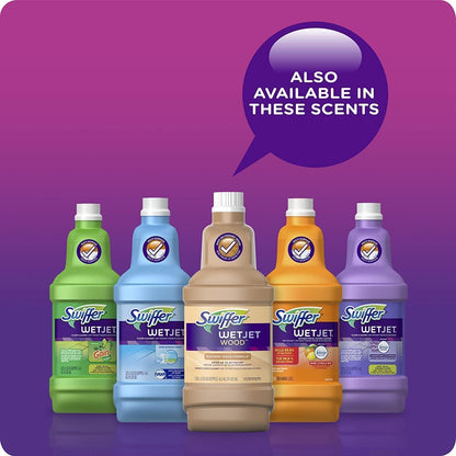 Swiffer WetJet Multi-Purpose and Hardwood Liquid Floor Cleaner Solution Refill, with Gain Scent, 42.2 fl oz each, (Pack of 2)