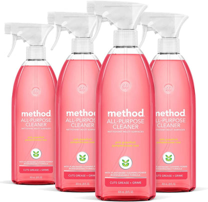 Method All-Purpose Cleaner, Pink Grapefruit, Perfect for Most Counters, Tiles, Stone, and More, 28 oz spray bottle