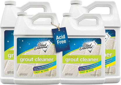 Black Diamond Ultimate Grout Cleaner: Best Cleaner for Tile,Ceramic,Porcelain, Marble Acid-Free Safe Deep Cleaner & Stain Remover for Even The Dirtiest Grout. (1-Quart/1-Brush)
