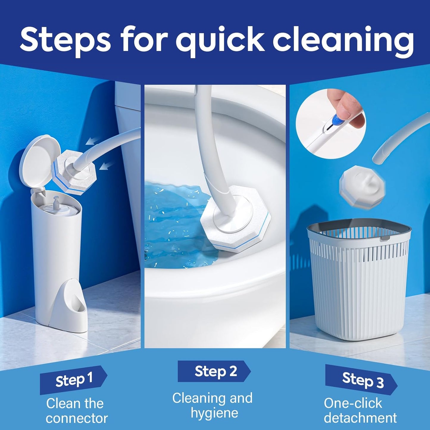 50 Pcs Disposable Toilet Cleaner Refill Pads, Universal Toilet Bowl Brush Replacement Heads, Durable Deep Cleaning Refills, Fresh Scent Bathroom Cleaning Supplies