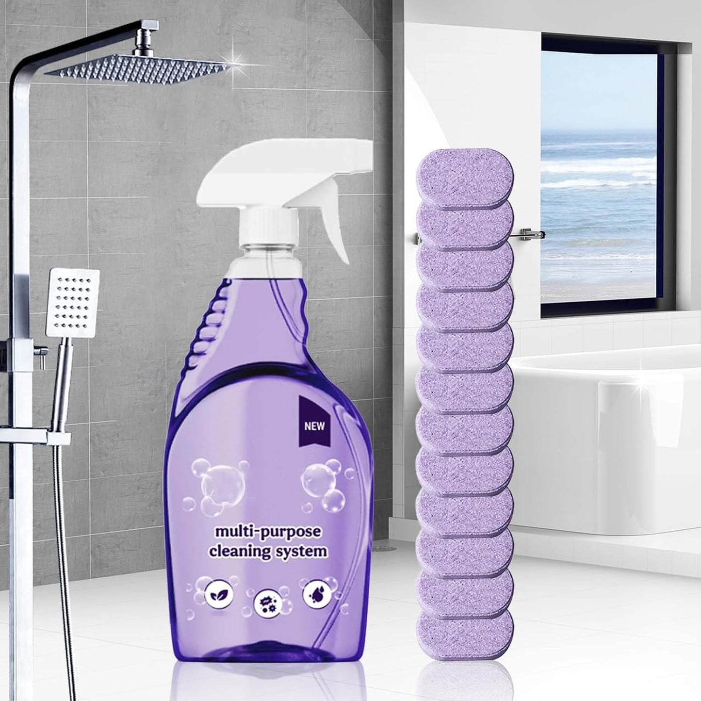 Clean Spray Cleaner for Ovens, Spray Oven Cleaner, Multi-Surface Cleaners with Concentrated Cleaning Tablets, Multi Purpose Cleaning for Ovens, for Kitchen,Bathroom (1 Bottle+12 Pcs)