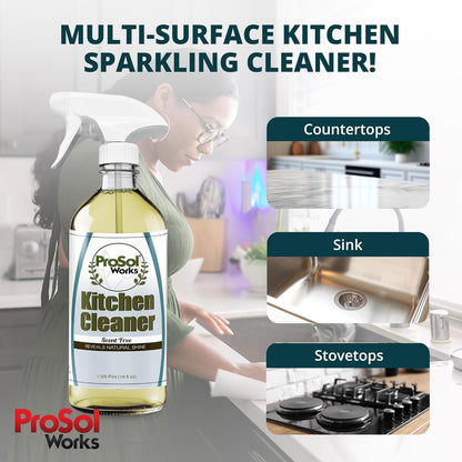 Degreaser Cleaner Heavy Duty Cleaning Spray 16 oz - Kitchen Cleaner for Stubborn Splatters, Stove Top, Grill, Drip Pans, & Oven Cleaner - Safe on All Surfaces - Fresh Scent