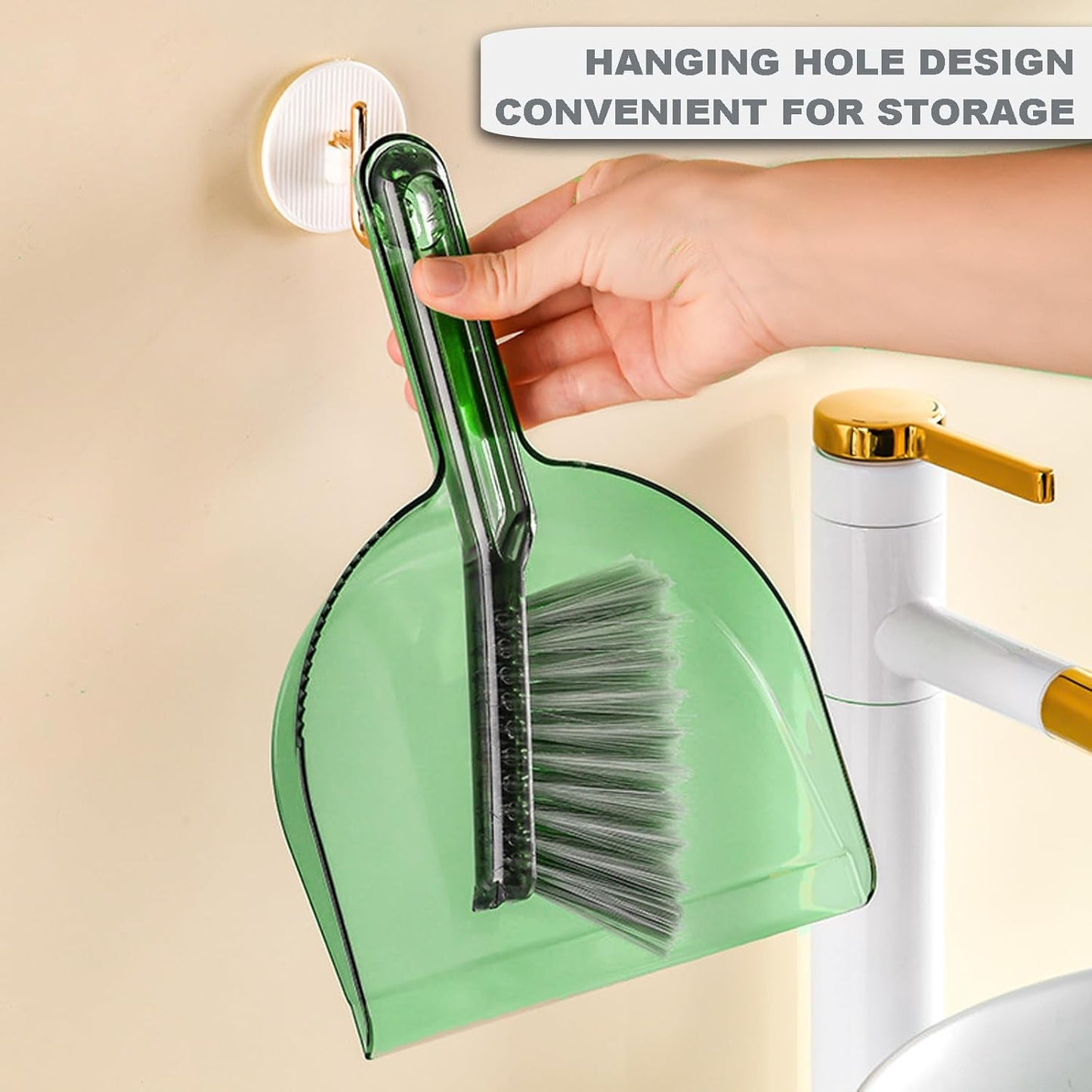 Small Broom with Dustpan Combo Set Mini Broom and Brush Set Hand Sweeper for Cleaning Desk Office Kitchen Pet Nest (White)