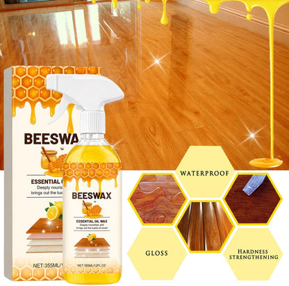 355ml Micro-Molecularized Natural Beeswax Floor Polish Spray, Beeswax Essential Oil Wax, Bees Wax Wood Polish Spray, for Living Rooms, Kitchens, Wood Furniture Floor (1PCS)