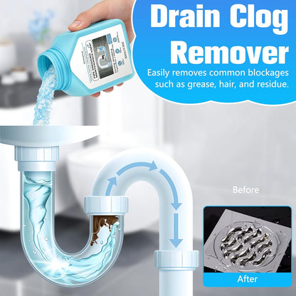Drain Clog Remover Powerful, Sink Drain Hair Clog Remover Cleaner, Strong DrainCleaner for Kitchen, Shower Pipes and Drains