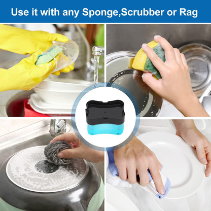 New 2026 Version Soap Dispenser with Added Features - Premium Quality Dish Soap Dispenser - Countertop Kitchen Soap Dispenser, Sink Dish Washing 13 Ounces (Sponge Included)