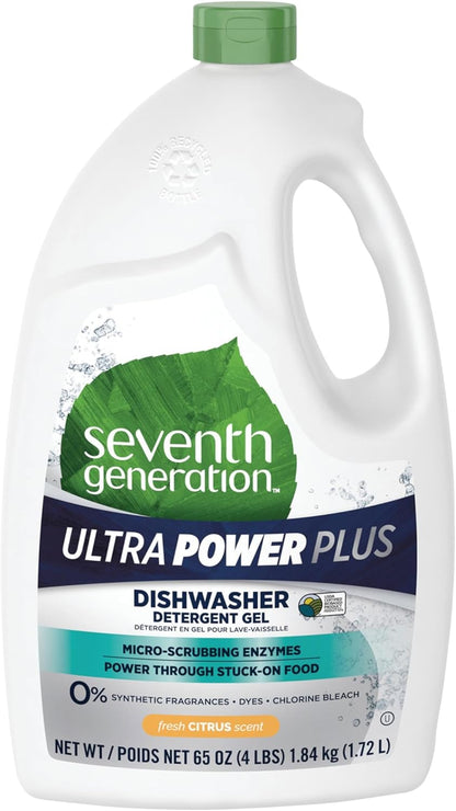 Seventh Generation Ultra Power Plus Auto Dish Gel, Fresh Citrus Scent, 65 Ounce
