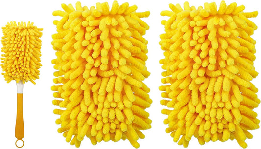 Reusable Duster Refill Compatible with Swiffer Hand Duster - 360 Heavy Duty Dusters Refills - Microfiber Ceiling Fan Duster for Swiffer Dusters Extended Handle, 4 Pack(Handle is Not Included)