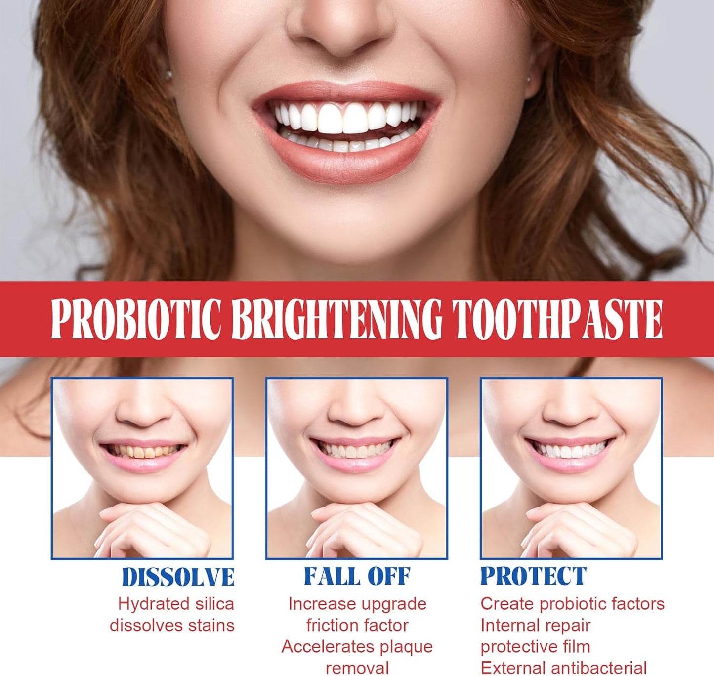 2PCS SP-6 Toothpaste, SP6 Probiotic Toothpaste, Fresh Breath, Deep Cleaning Care